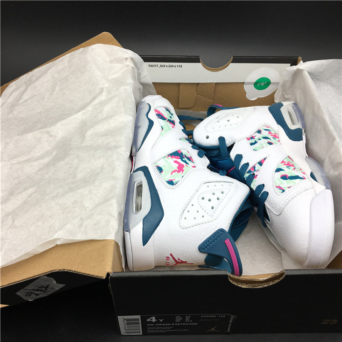 Jordan 6 Retro White Laser Fuchsia Green Abyss 543390 153