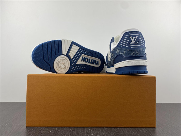 l**is V*t*n lv trainer monogram denim white blue 1a9jgn