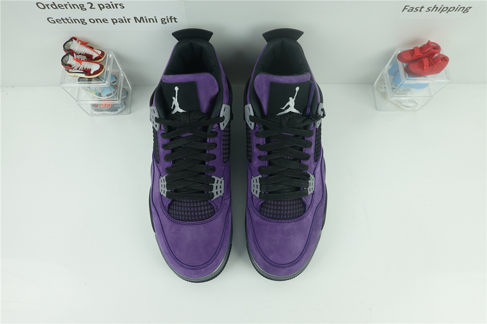Travis Scott x Air Jordan 4 Purple (with transparency sole)