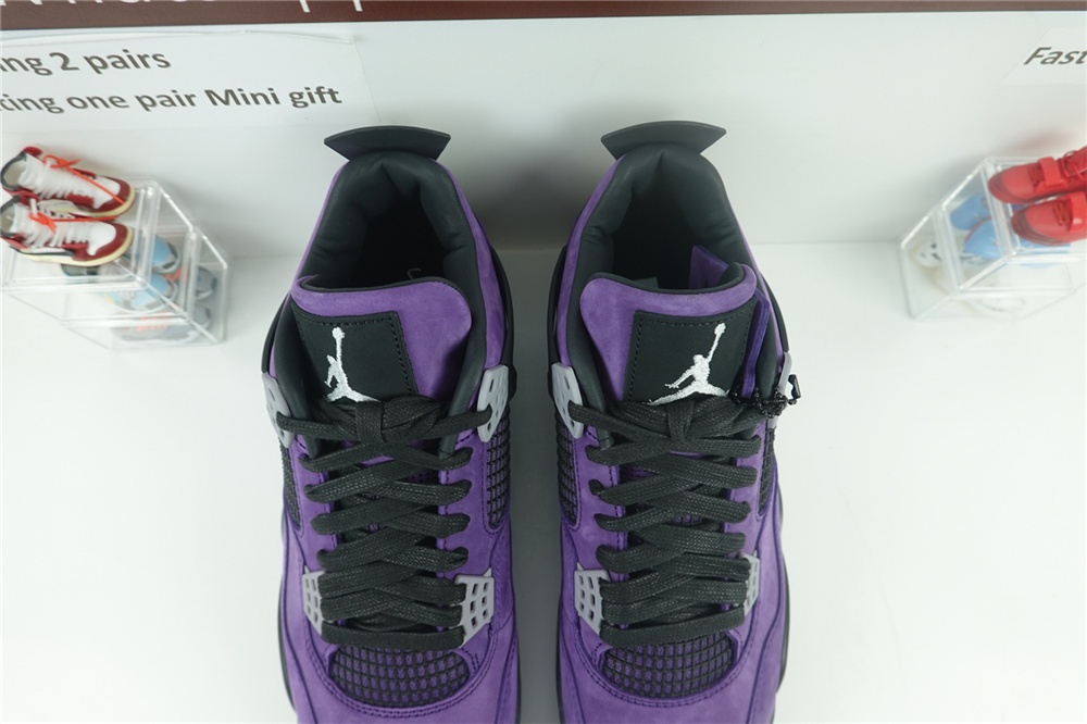 Travis Scott x Air Jordan 4 Purple (with transparency sole)