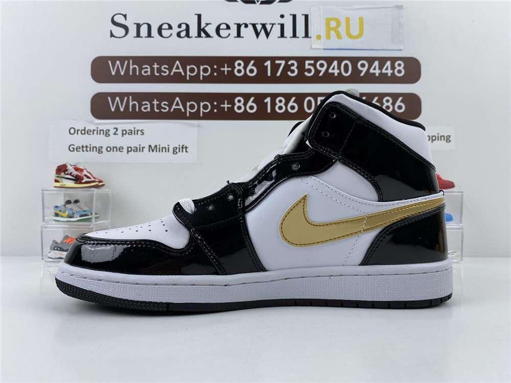 Air Jordan 1 Mid Metallic Gold White