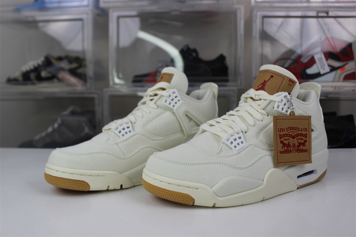 goat air jordan 4 white L*v*s