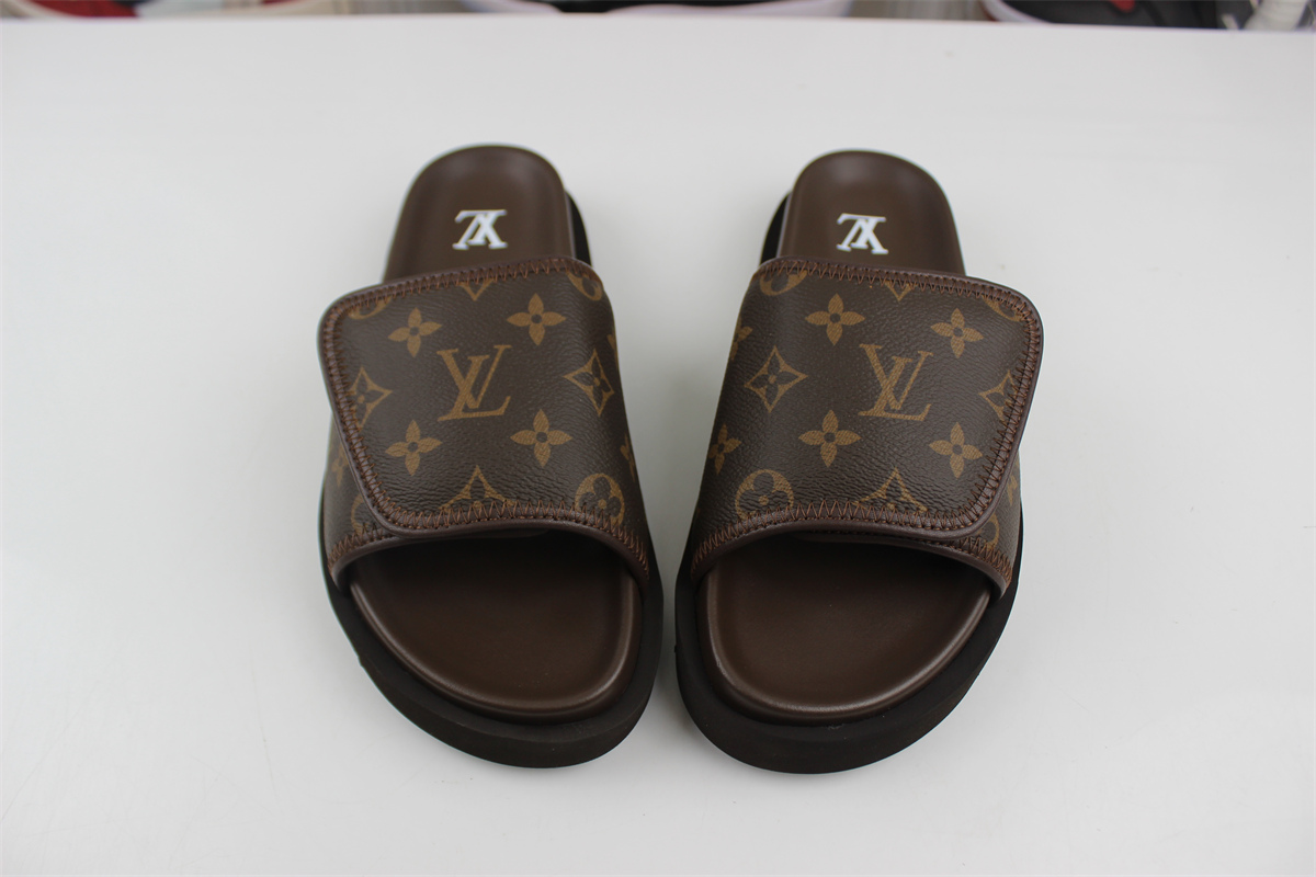 LV Loupe Vulttou Miami Slide Brown