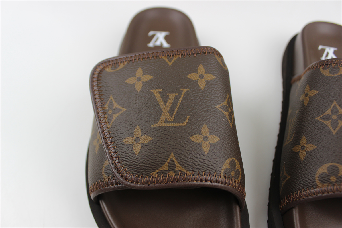 LV Loupe Vulttou Miami Slide Brown