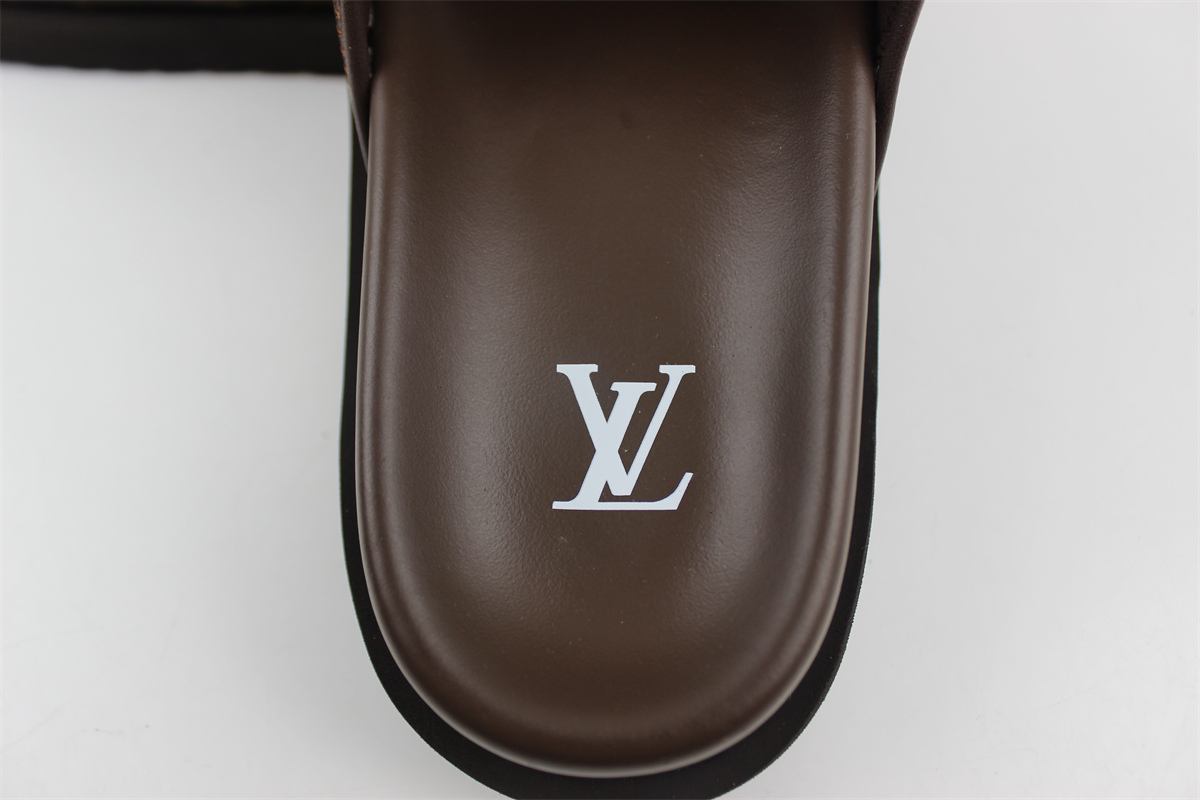 LV Loupe Vulttou Miami Slide Brown