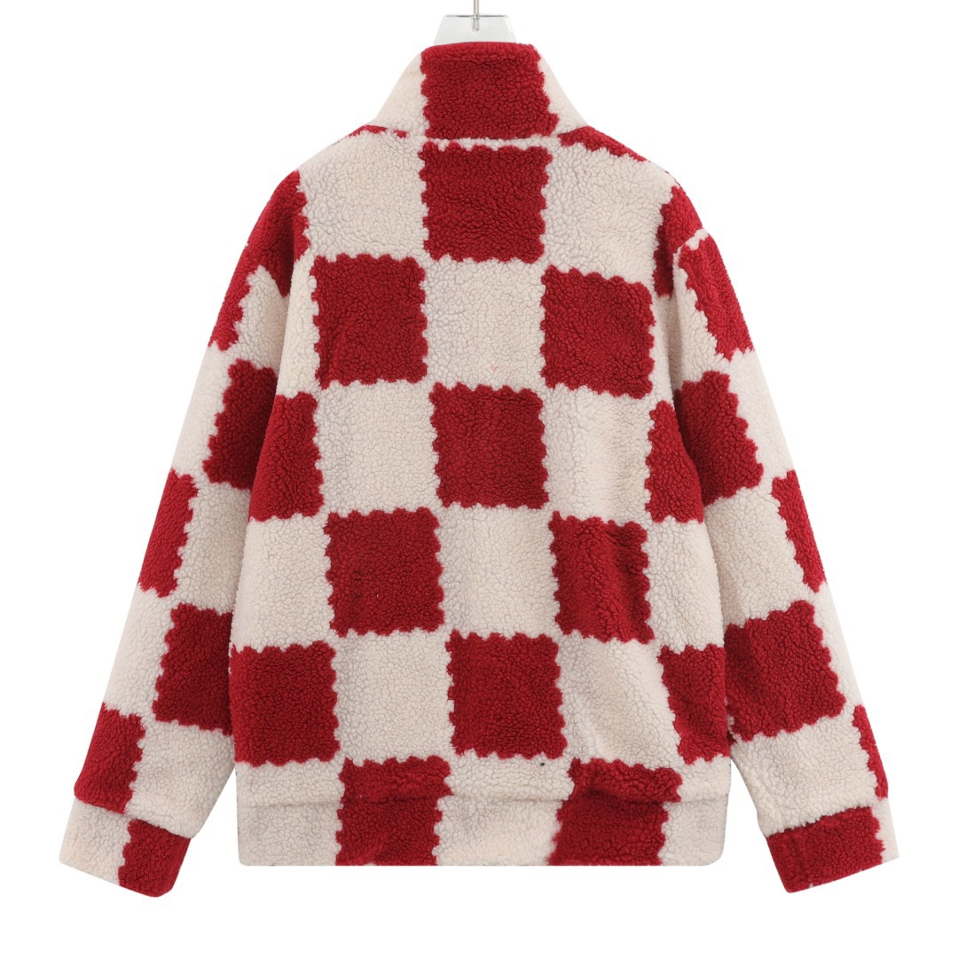 LV Nigo White Red Checkerboard Style