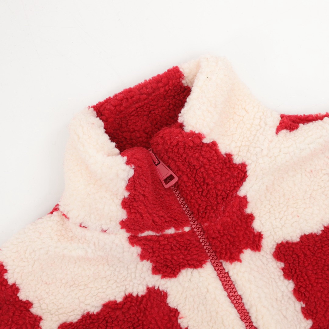 LV Nigo White Red Checkerboard Style