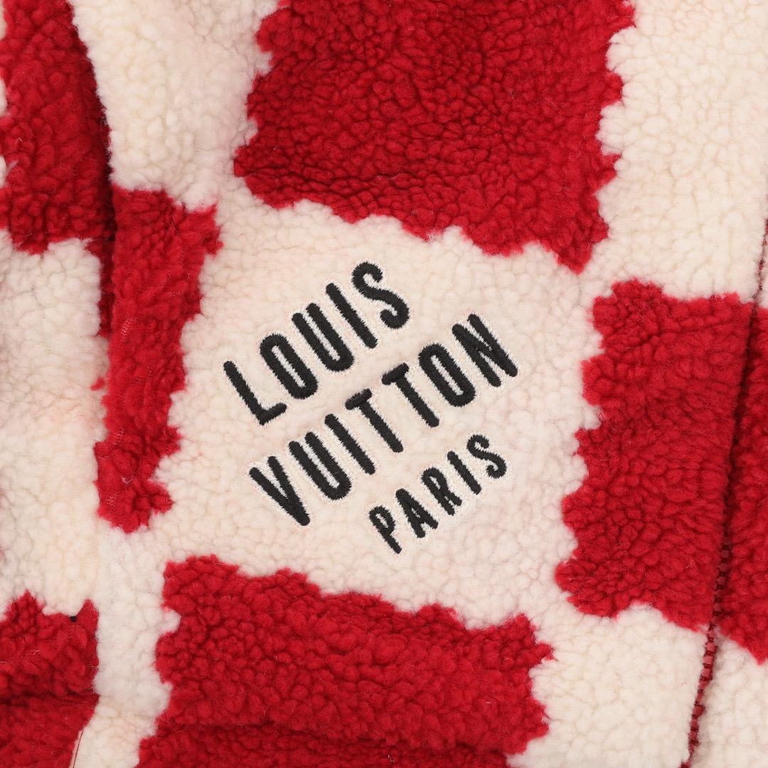 LV Nigo White Red Checkerboard Style