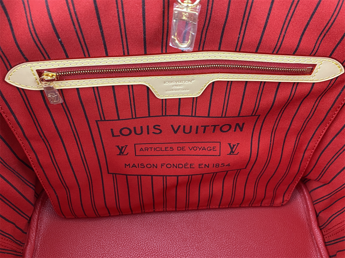 LV NeverFull Red Inside out (32 x 29 x 17 cm)