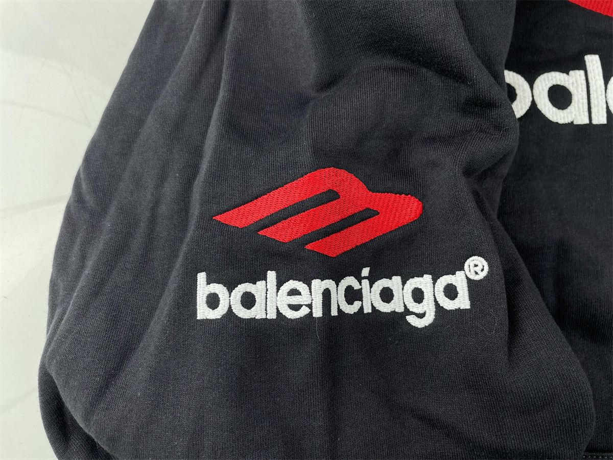 Ba*len*cia*ga big red m logo black hoodie