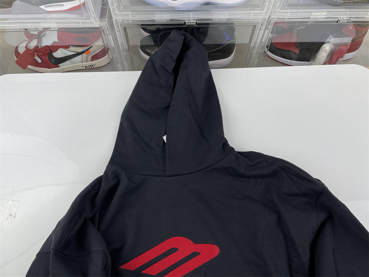 Ba*len*cia*ga big red m logo black hoodie