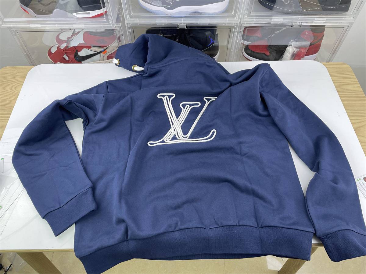 Blue LV Hoodie with String LOGO