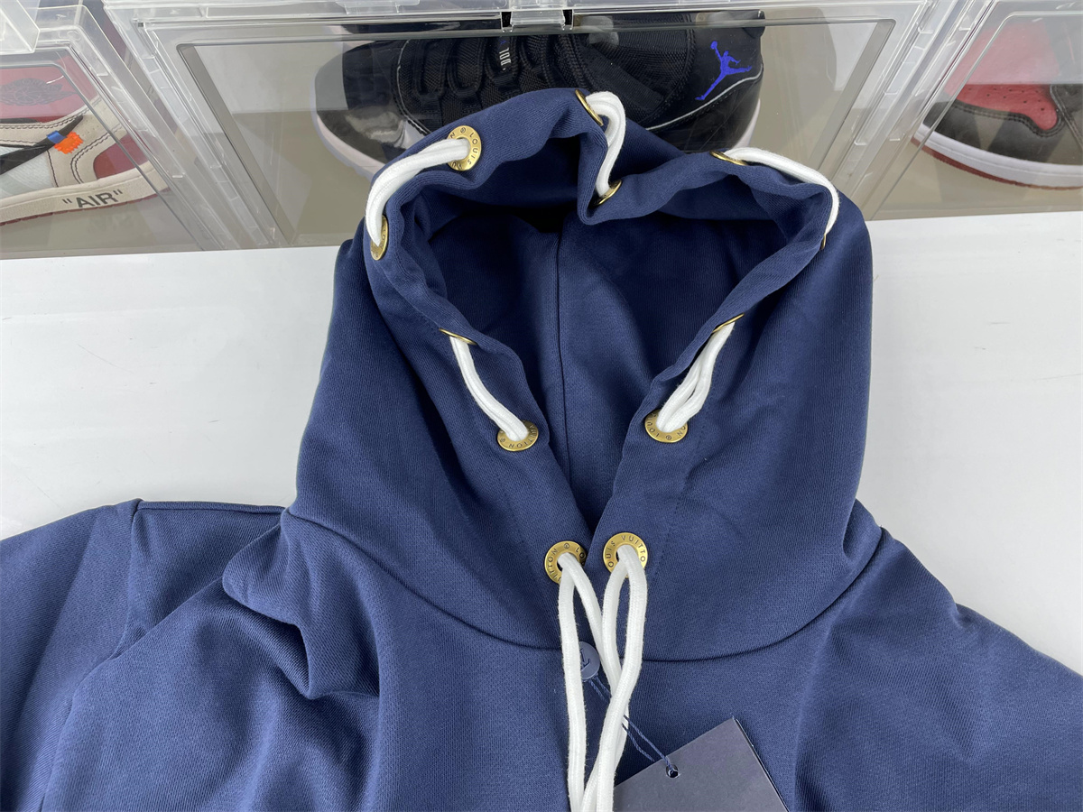 Blue LV Hoodie with String LOGO