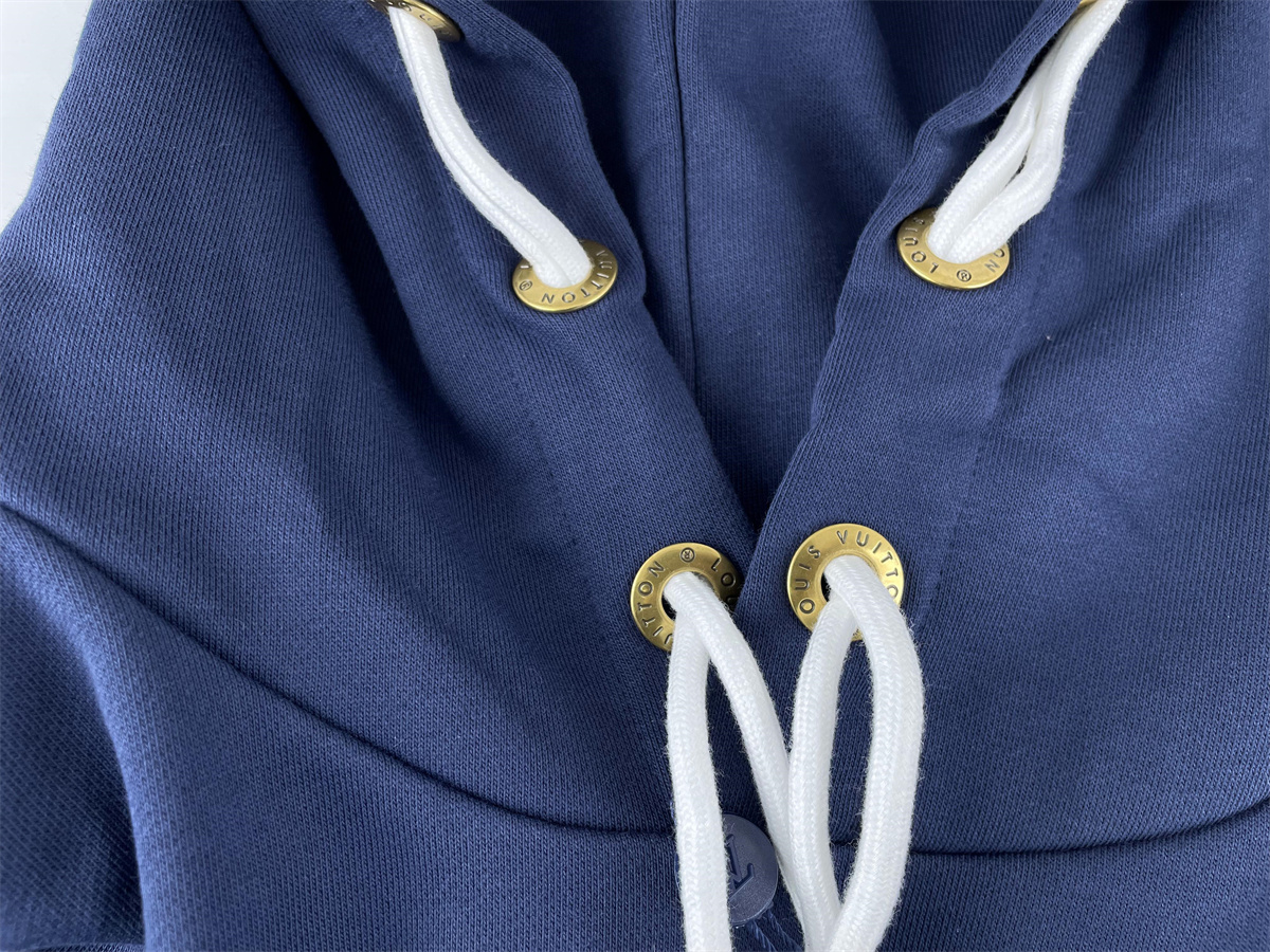 Blue LV Hoodie with String LOGO