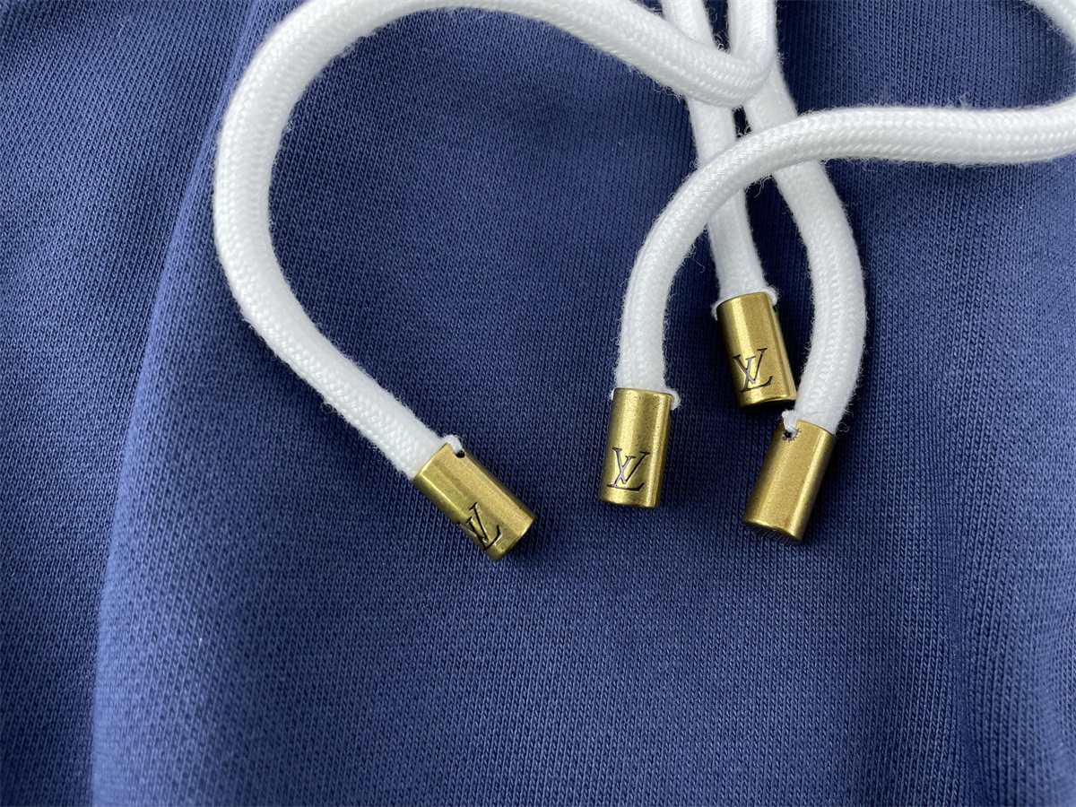 Blue LV Hoodie with String LOGO