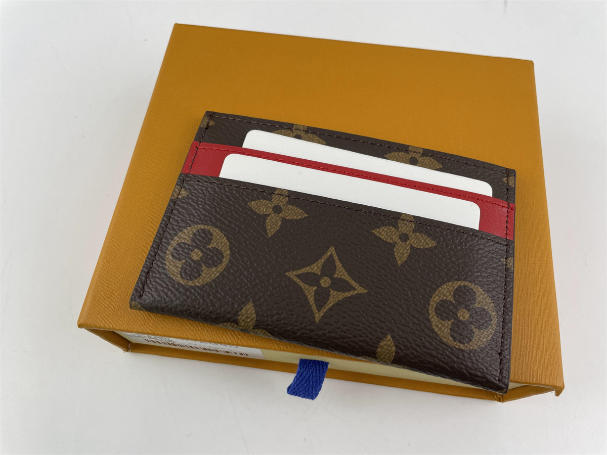 LV with Red layer Card Wallet