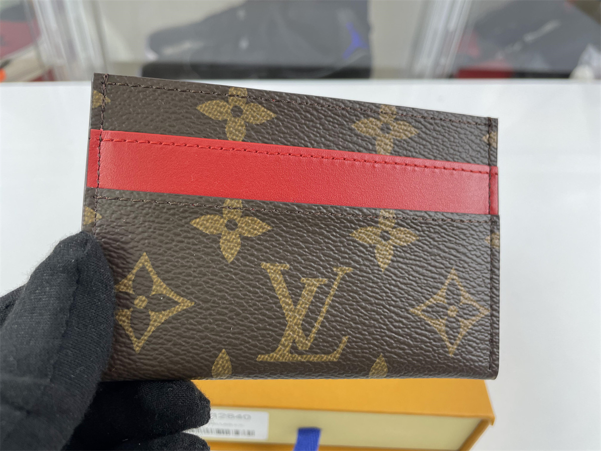 LV with Red layer Card Wallet