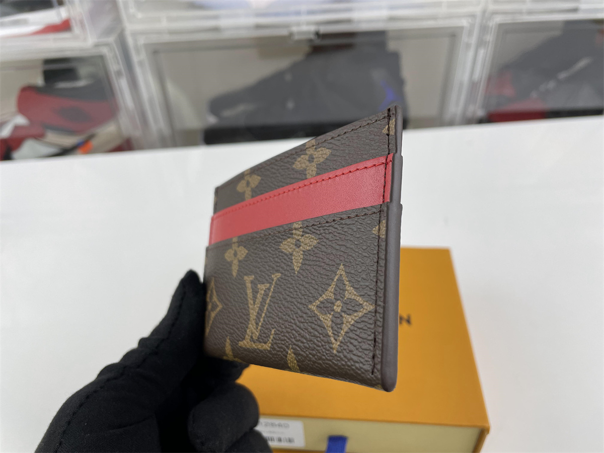 LV with Red layer Card Wallet