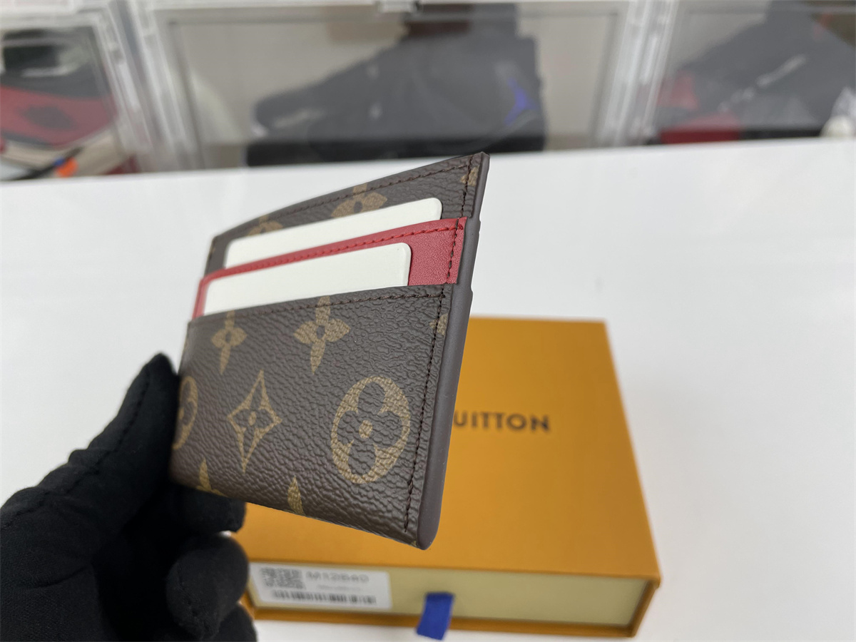 LV with Red layer Card Wallet