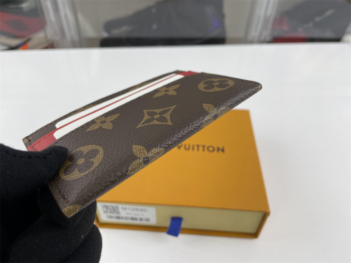 LV with Red layer Card Wallet