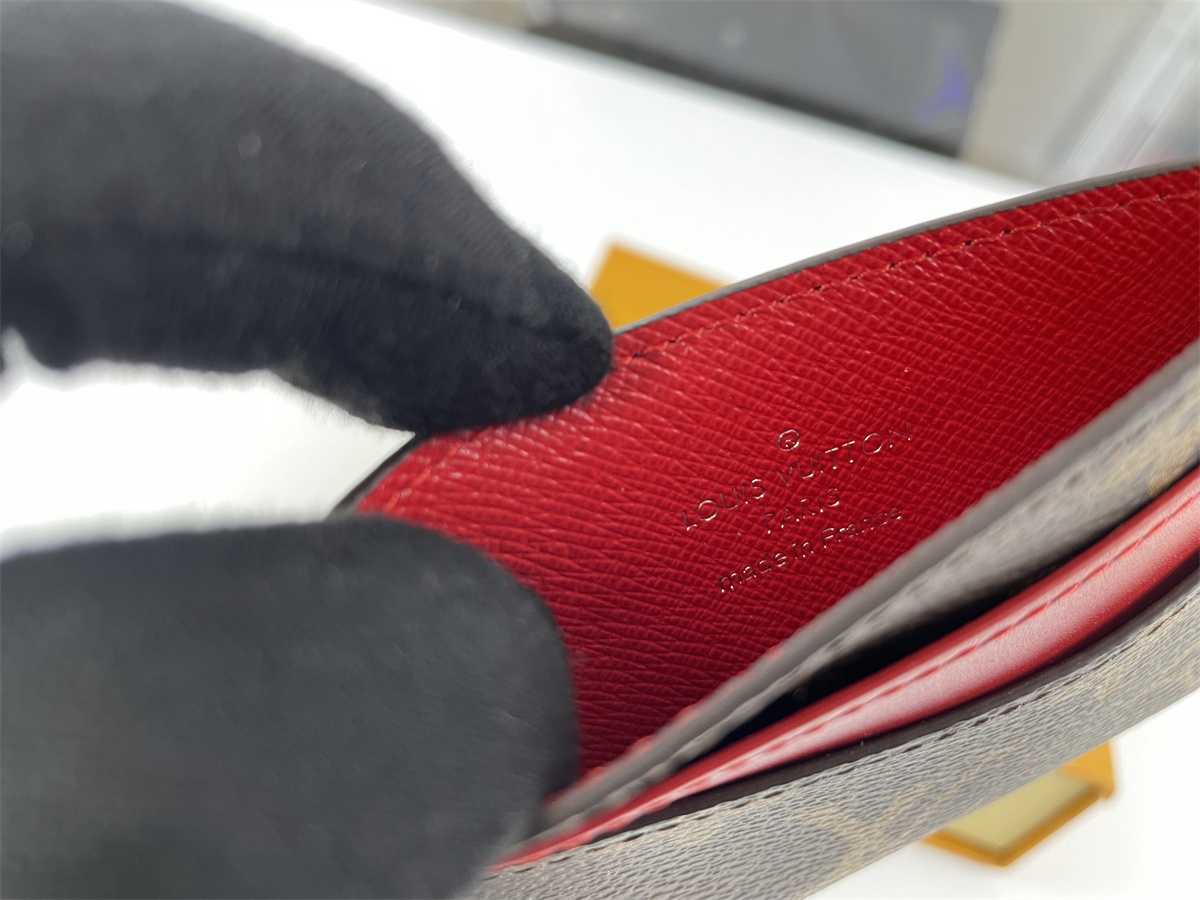 LV with Red layer Card Wallet