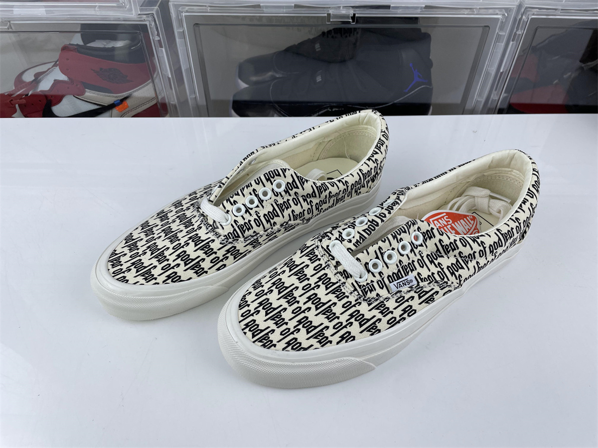 Vans Fear of God White with Black words