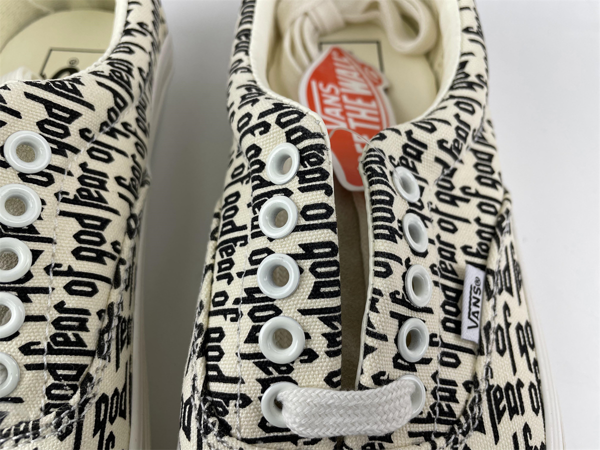 Vans Fear of God White with Black words