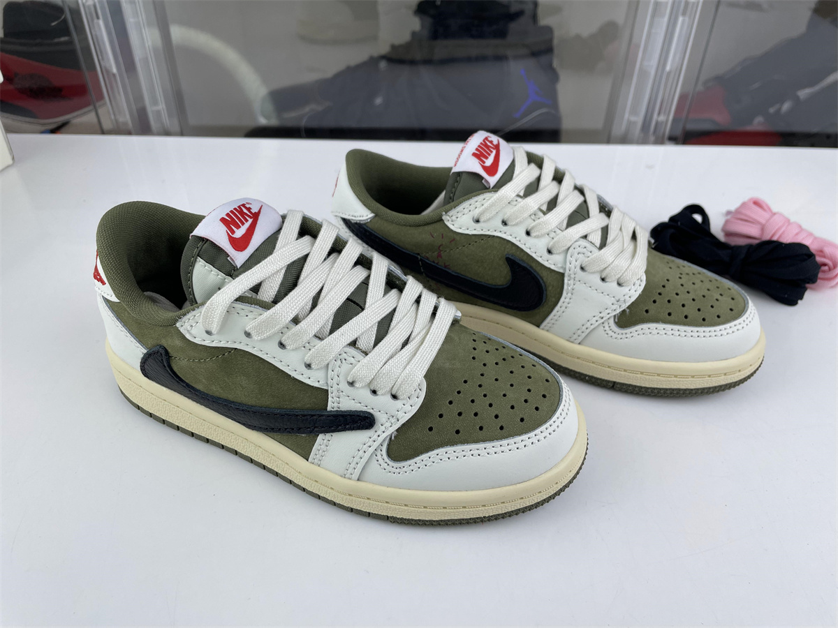 Kids Travis Scott x Air Jordan 1 Low Olive