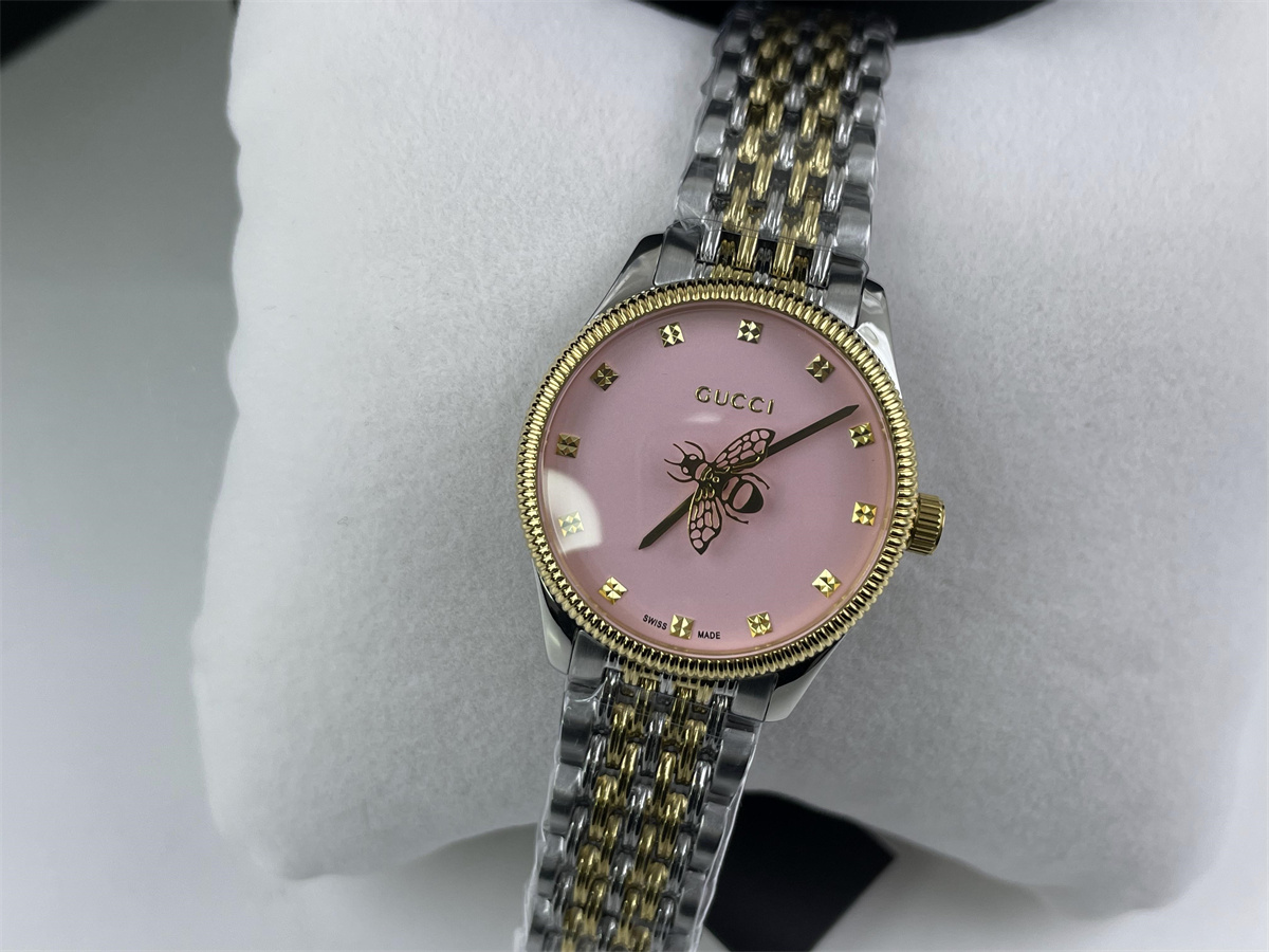 G*u*i ladies watch gold pink bee